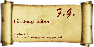 Földesy Gábor névjegykártya
