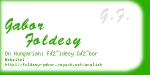 gabor foldesy business card